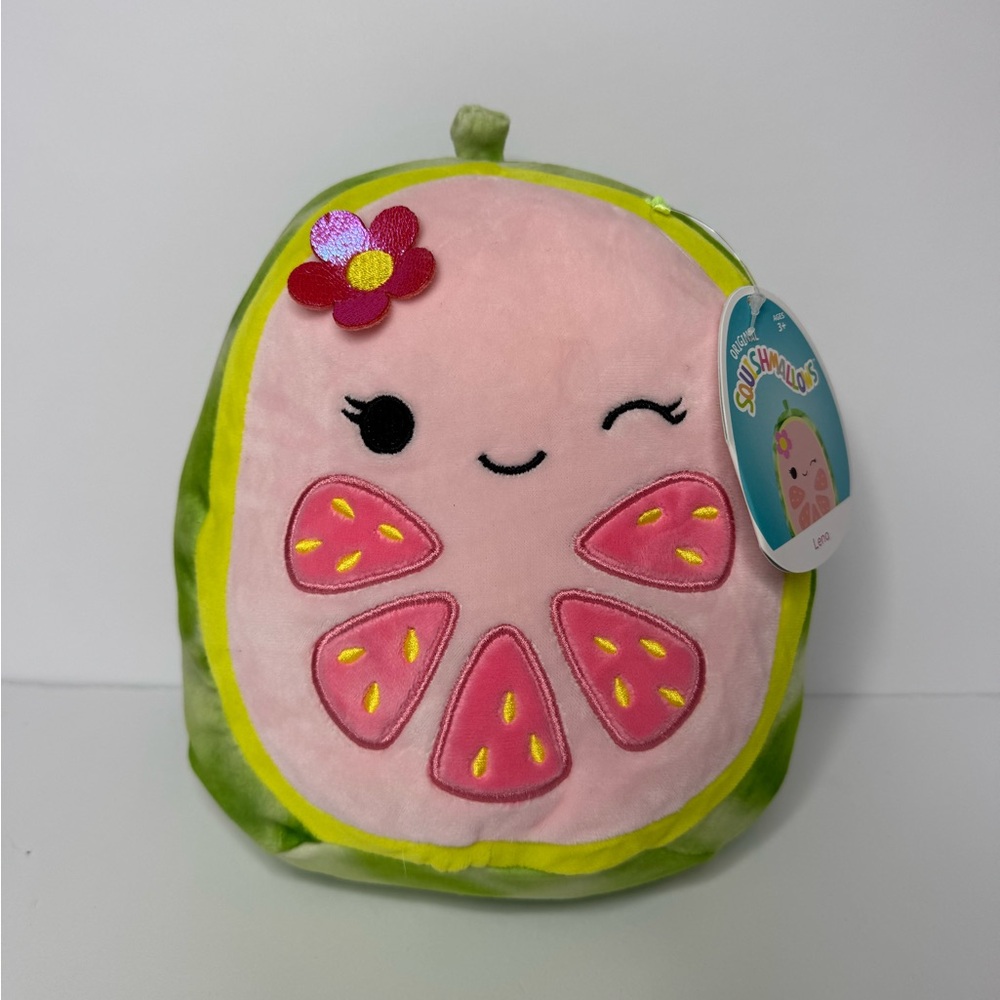 Squishmallows Lena Guava 8” Plush Pink Green NWT Kellytoy